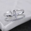 Stunning Cross Zircon Resizable Ring | Maluca Jewellery